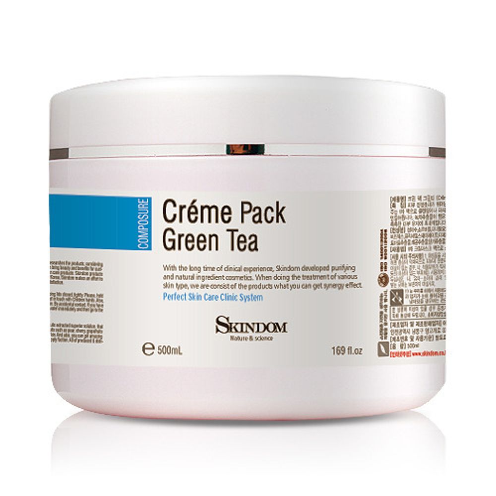 [Skindom] Cream Pack Green Tea (Moisturizing) 500ml_Moisturizing Pack, Moisture Care, Moisturizing Charge, Skin Soothing, Antioxidant, Skin Anti-Aging _Made in Korea